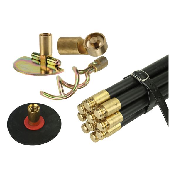 Drain outlet rod attachments