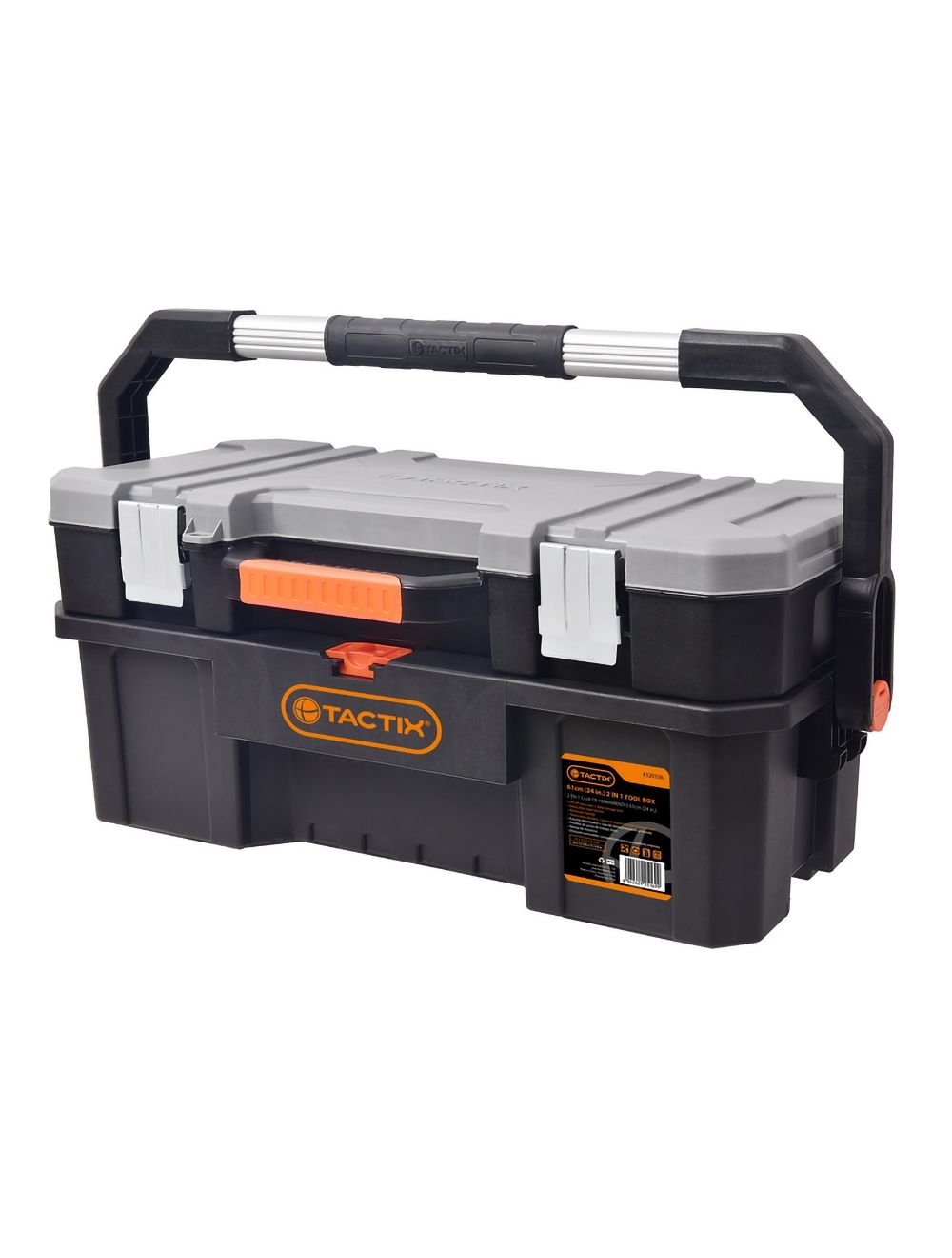 Tactix 320101 Plastic Tool Box 40.5cm/16-Inch Black/Orange 