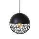 Pendant Light Fixture Metal Round Black 12