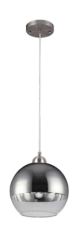 Hanging Globe Glass Pendant Light Brush Nickel