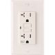 Duplex GFCI TR/WR 20A Recessed  Wht