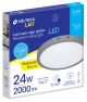 Gray 24W Round Flush Ceiling Light 65K 2000lm