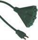 Outdoor Extension Cord 8ft 16/3 Green 3 Outlet