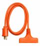 Outdoor Extension Cord 6ft 14/3 Orange 3 Outlet