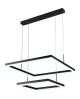 2 Ring Rectangular Black Led Pendant Light 202W