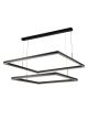 2 Ring Rectangular Silver Led Pendant Light 202W