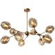 Gold Glass 10Bulb Ceiling Fixture