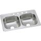 Sink Top Mount Double Bowl 4H 25i x 22i x 9i