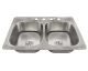 Sink Top Mount Double Bowl 4H 33ix22ix8i