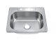 Sink Top Mount Single Bowl 25x22x8 w/3 Tap Hole