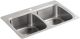 Sink Top Mount Double Bowl 1H 33ix22ix8i
