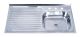 Sink Lay-On S/Bowl Left Hand Drain 3H 39ix20ix6i