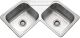Corner Top Mount Double Bowl Sink 31x31x7