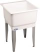 Single Laundry Tub White with Steel Legs