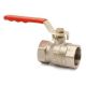 Ball Valve 1/2i Chrome w/Red Lever