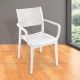 Pica Rattan Chair White w/Arm Rest