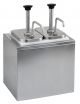 Dual Hand Pump Condiment Dispenser Stainless Steel