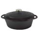 Oval Emamelled Black Cast Iron Dish w/Lid 5.5L