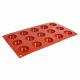 Half Round/Sphere Red Silicone Mold 15 Compartment